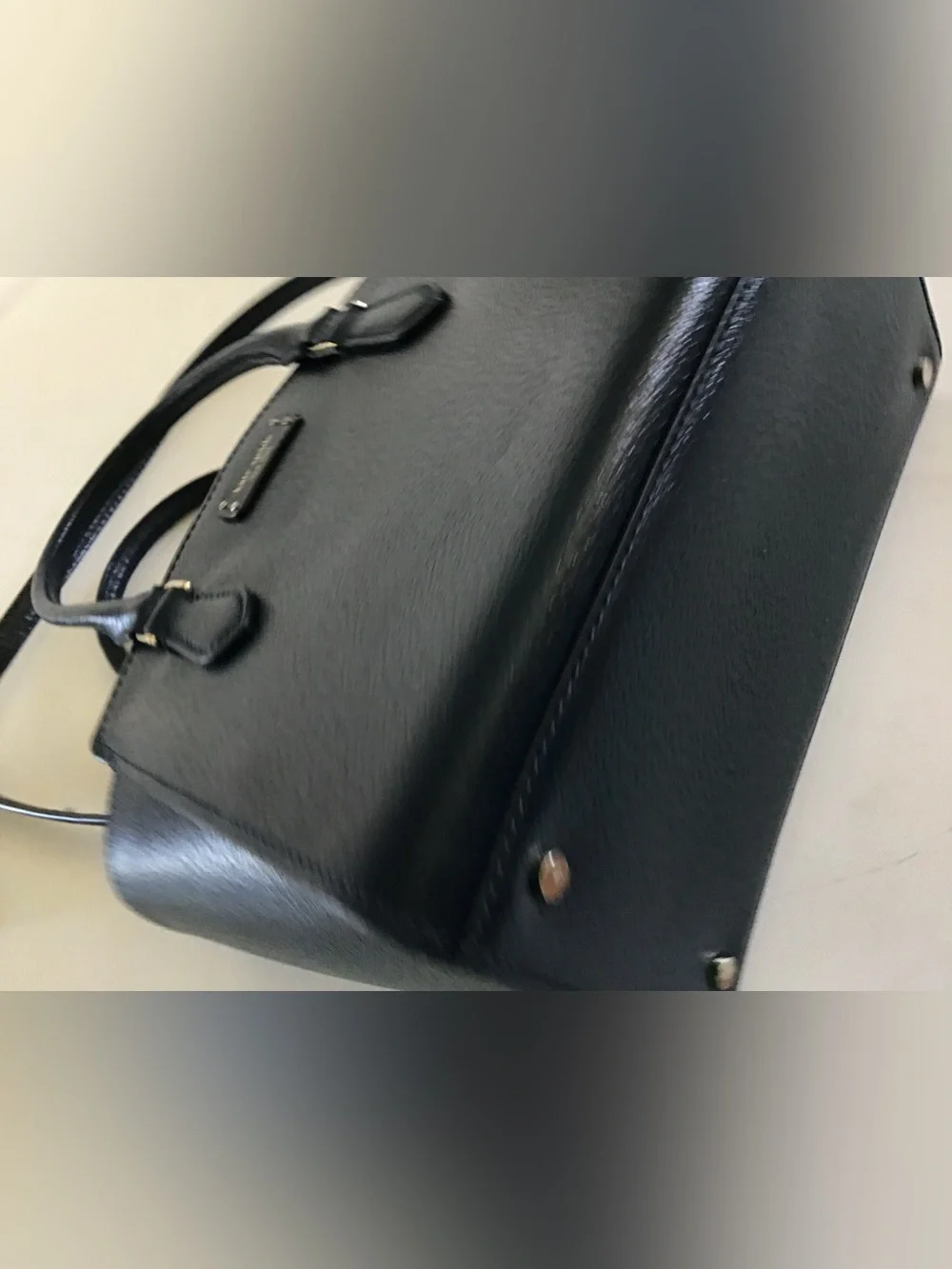 Kate Spade New York Dark Navy Pebbled Leather Small Satchel Crossbody Bag
